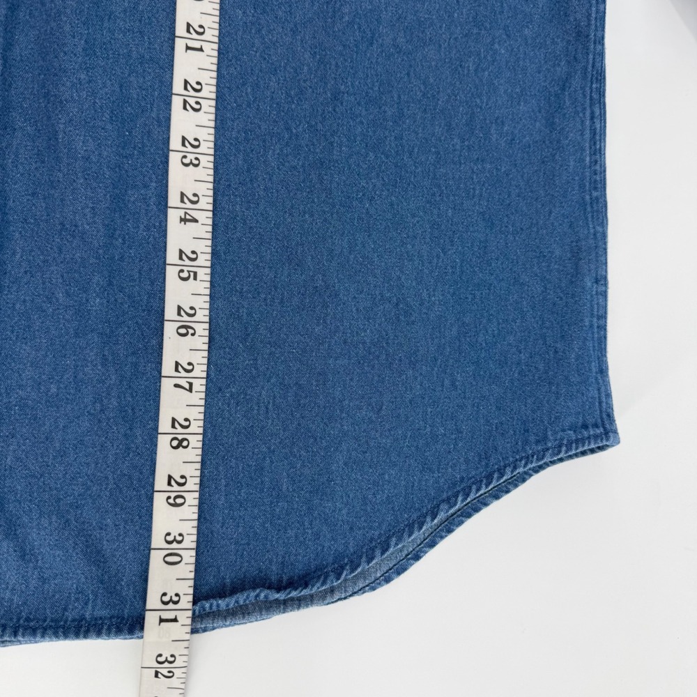 Croft & Barrow Denim Shirt Mens XL Blue Button Down Vintage 90s Long Sleeve - Picture 10 of 12
